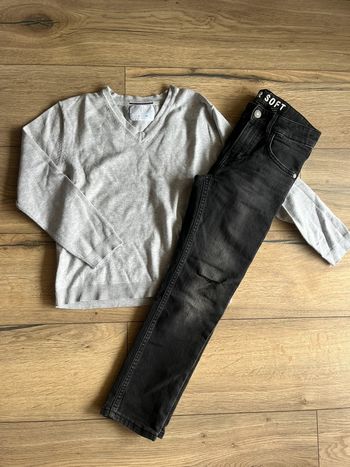 Ensemble jean et pull col V