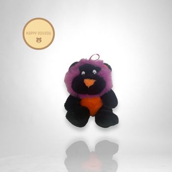 Peluche Vintage noir violet orange A753