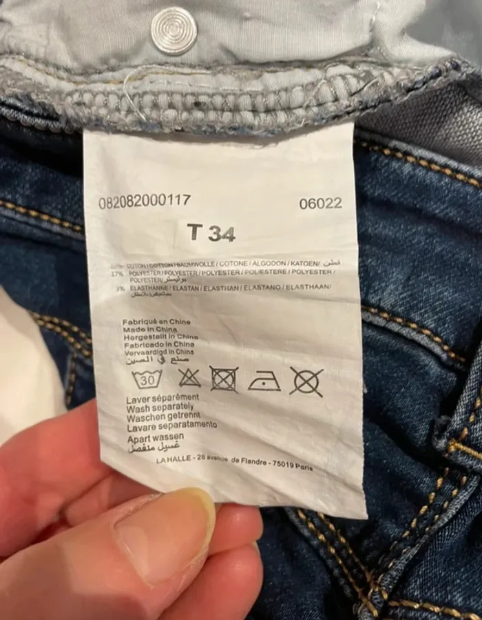 Jean skinny bleu foncé - Taille 34 - photo numéro 5