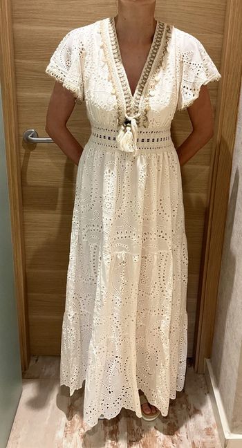 Très élégante robe bohème beige taille S/M