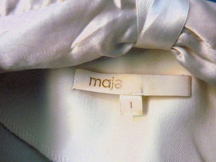 Robe zippée femme maje S 36 fêtes blanc noir paillettes TBE - photo numéro 4