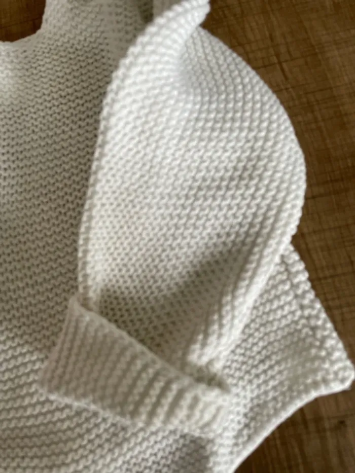 Pull en maille 6mois blanc cassé - photo numéro 2