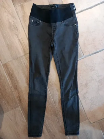 Jean slim grossesse xs 34 asos gris sans bandeau bas