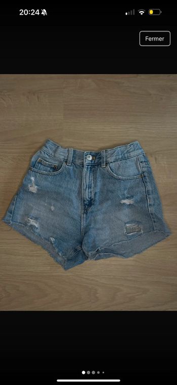 Short en jean bleu Zara