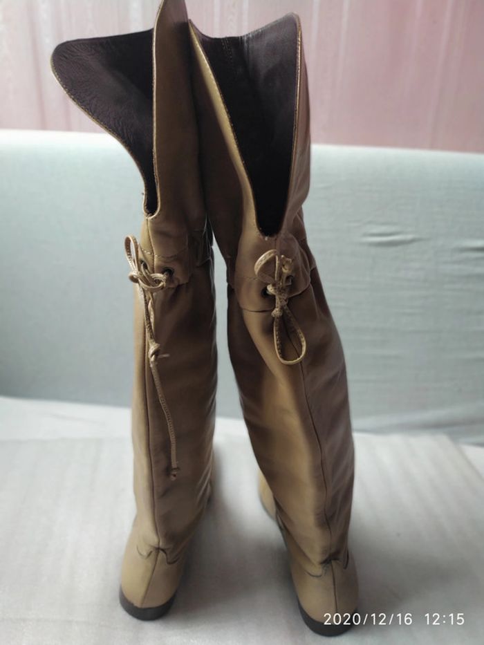 Bottes cuissardes en cuir P37 - photo numéro 6
