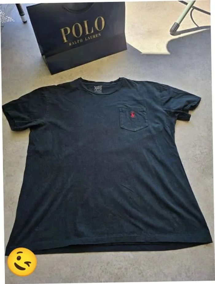 T-shirt Ralph Lauren M coupe col Rond noir Homme Men tee106 - photo numéro 4