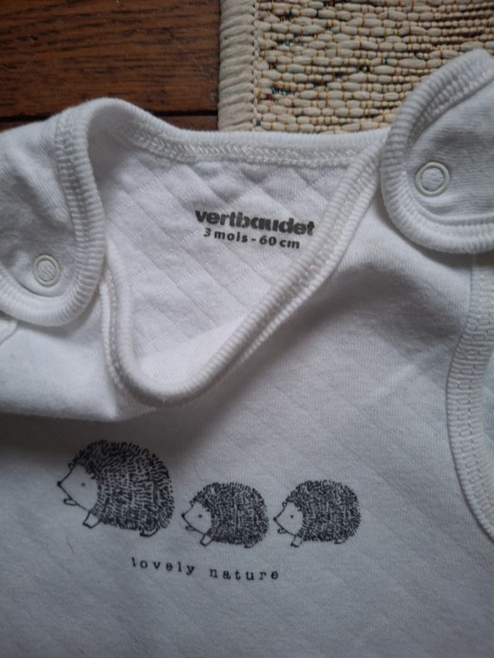 Combinaison confort blanche 3 mois mixte vertbaudet - photo numéro 2