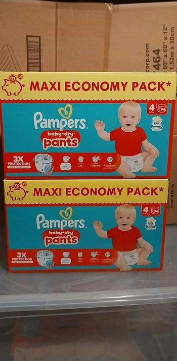 Couches pampers  pant taille 4 (2×94)