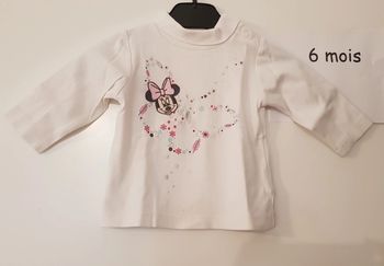 T-shirt ml col roulé Minnie disney 6 mois