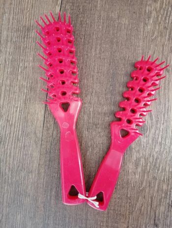 Lot 2 brosses cheveux rouge