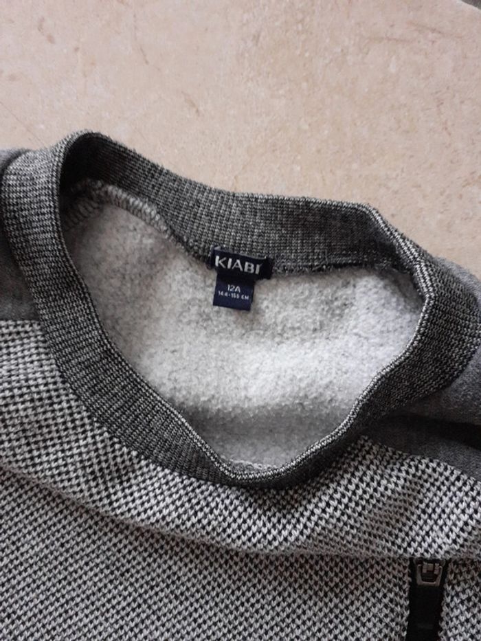 Pull style sweat 12 ans kiabi gris chiné - photo numéro 3