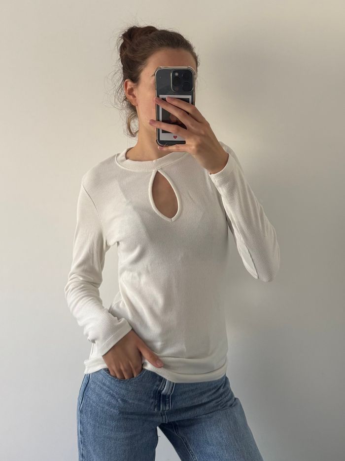 T-shirt avec ouverture blanc PIMKIE