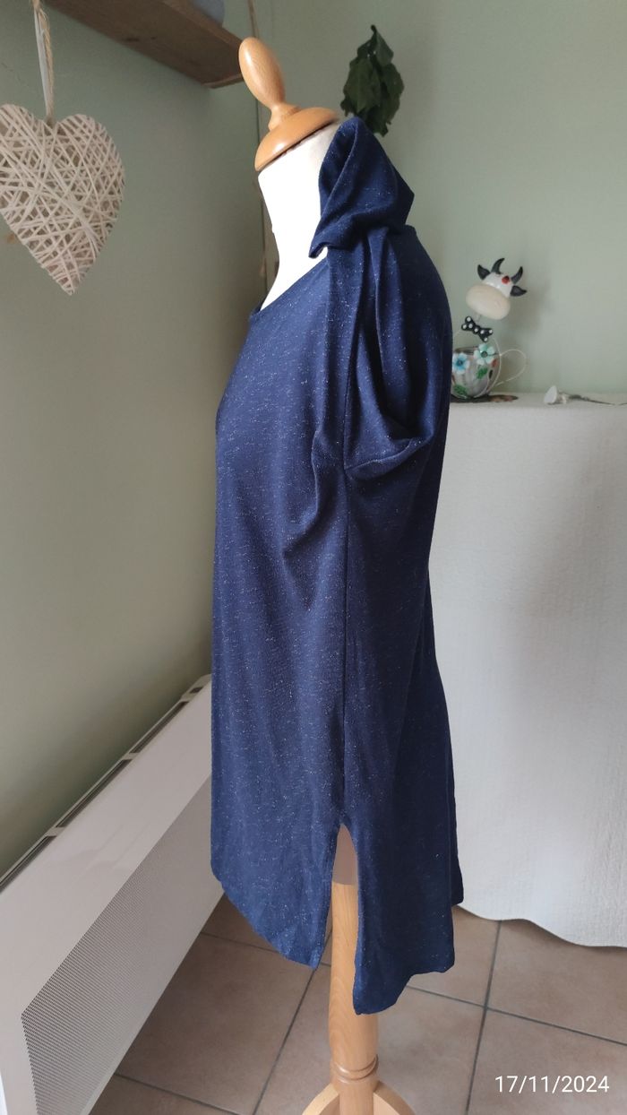 Haut long bleu marine & argenté - photo numéro 8