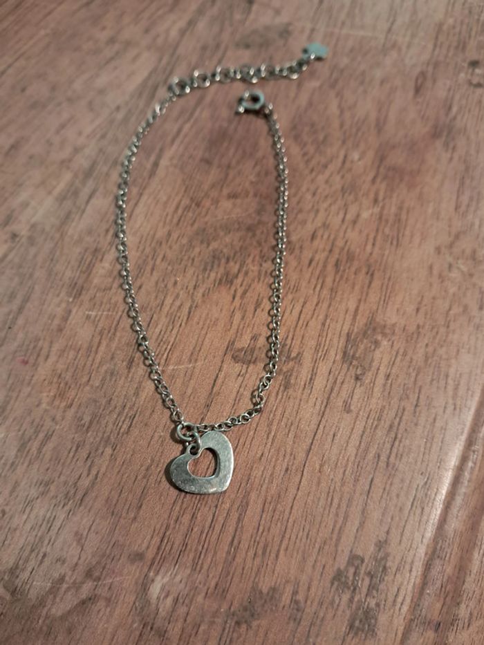 Petit bracelet en argent avec breloque coeur - photo numéro 3
