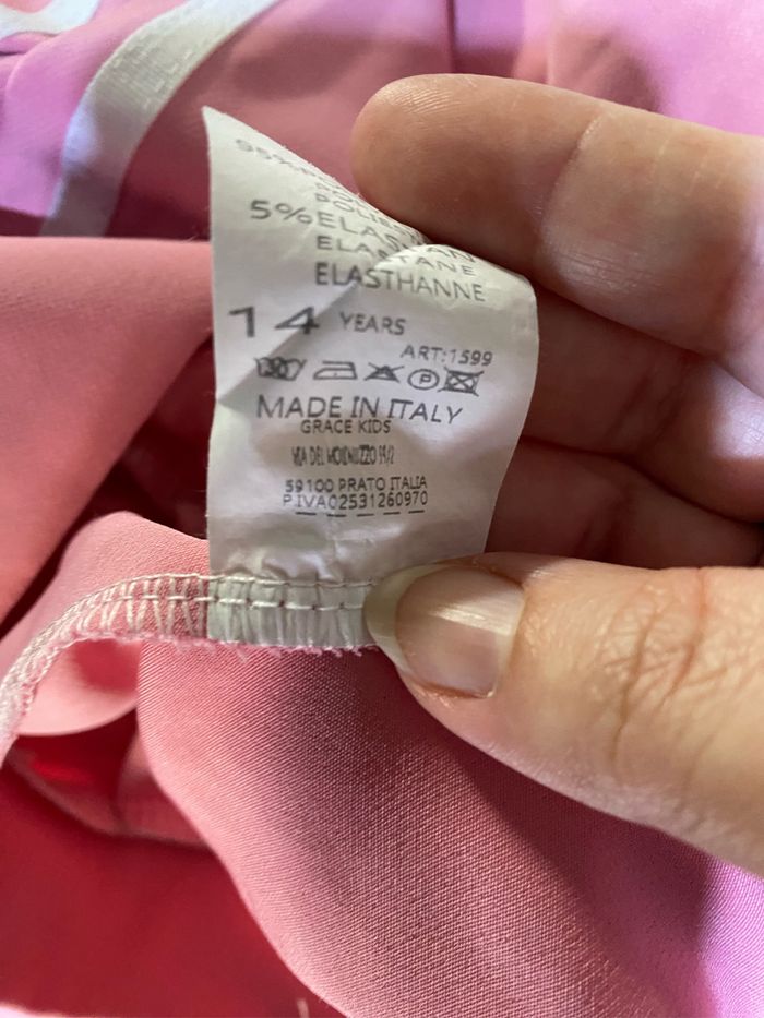 Pantalon rose avec bande blanche taille 14 ans - photo numéro 3