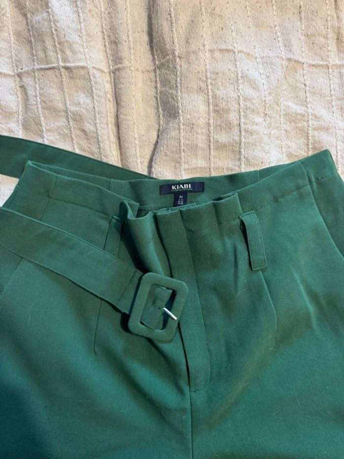 Pantalon droit vert, kiabi