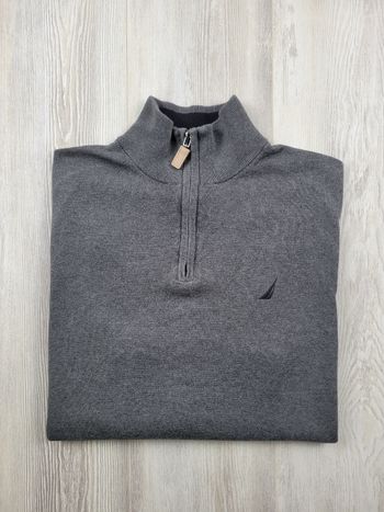 Sweat Nautica ¼ zip gris anthracite – Taille L – Parfait état