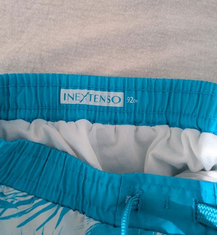 Short de bain bleu motifs palmiers - Inextenso 2 ans (92 cm) - photo numéro 3