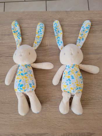 Lot de 2 doudous lapins