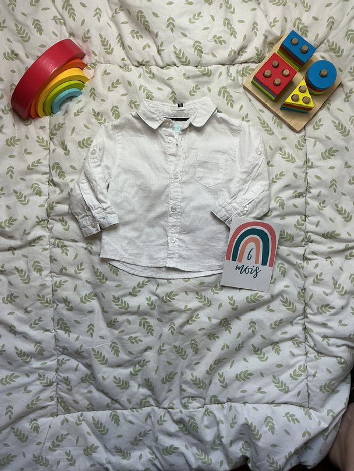 chemise manches longues blanc 6 mois obaibi