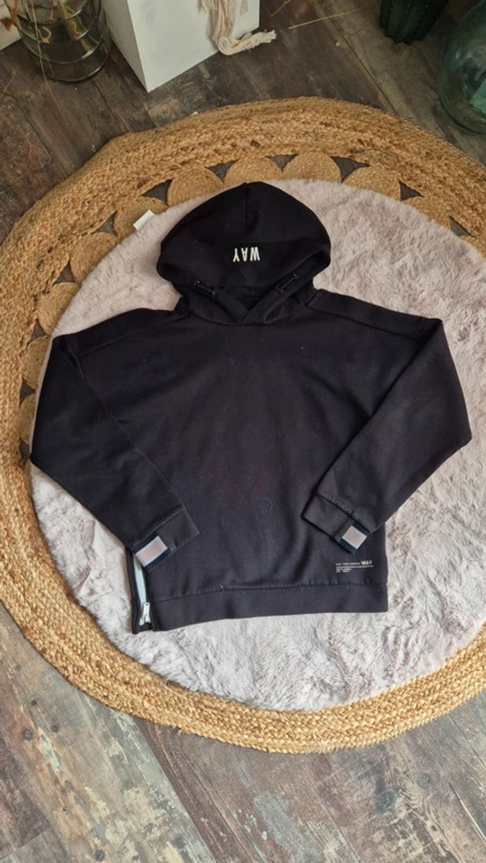 Sweat à capuche noir et blanc IKKS 🎸 Taille S soit 14 ans