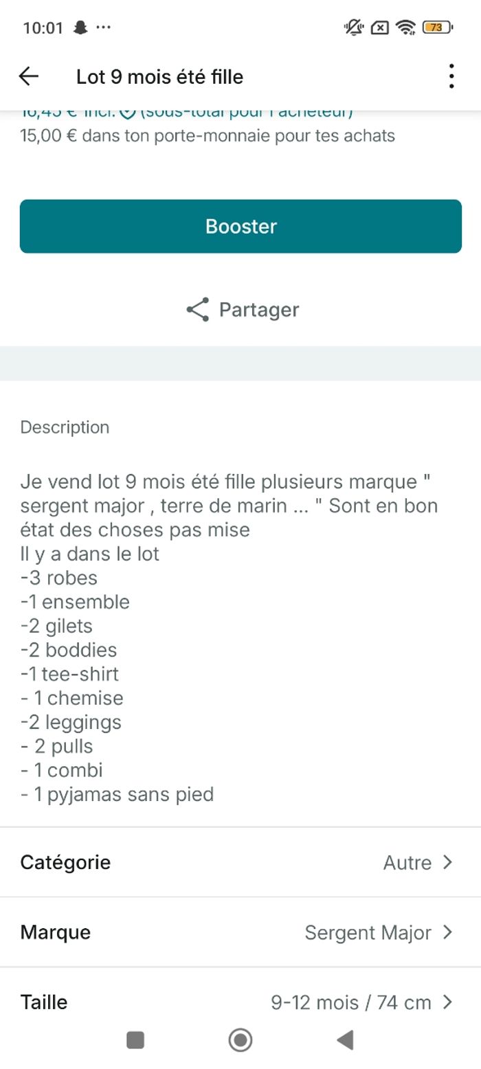Lot 9 mois fille été - photo numéro 10