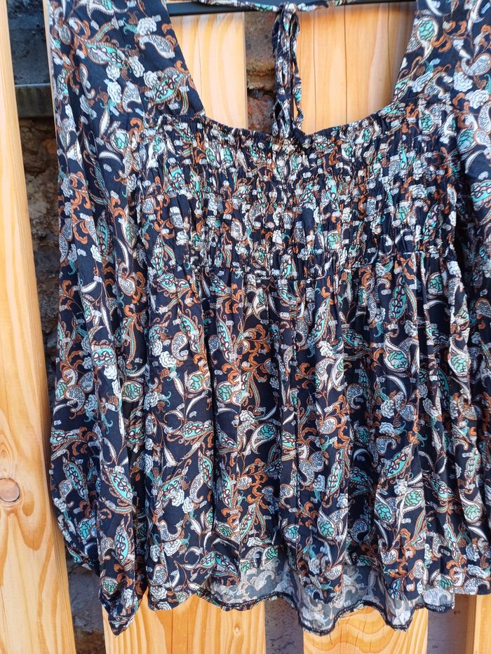 Jolie blouse originale à manches longue imprimé fleurs baroque Cache Cache - photo numéro 9
