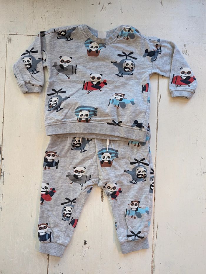 Ensemble jogging Panda 🐼 H&M, 6-9-12 mois