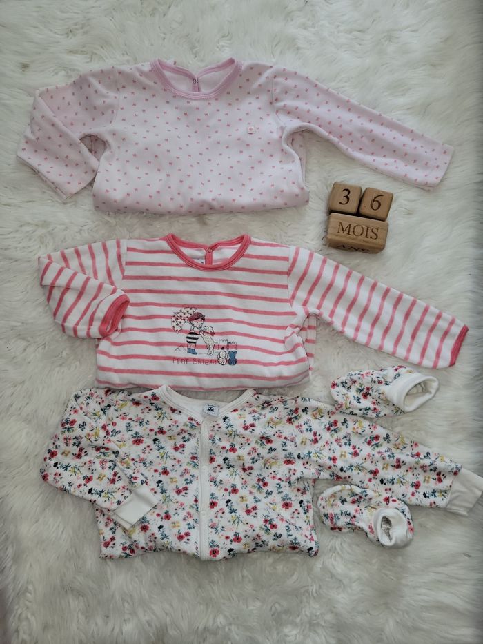 Lot pyjamas 36m petit bateau