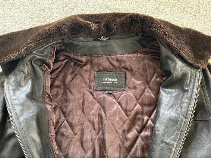 Veste manteau en cuir marron foncée Oakwood taille M - photo numéro 10