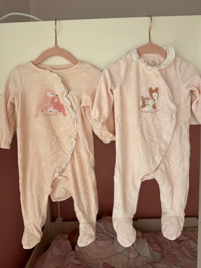 Lot de deux pyjamas, sergent Major en velours, 6 mois