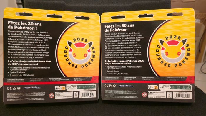 Pokémon Lot de 2 Coffrets Tripacks Collection Journée Pokémon 2026 30 ans (2 ME2/ 1 ME1) - photo numéro 2