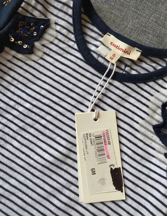 Magnifique tee shirt T-shirt Catimini 6 mois Neuf - photo numéro 3