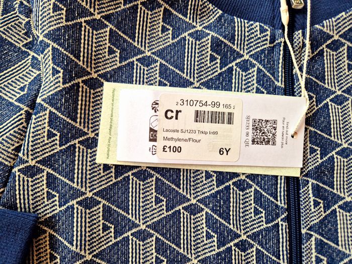 Veste Enfant "Lacoste" Monogramme Taille 6 ans neuf sous blister 100 % coton organique. - photo numéro 8