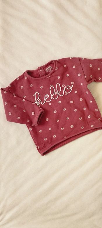 Sweat rouge fleuri 18 MOIS