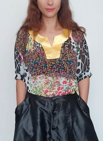 Blouse voile fleurie colorée