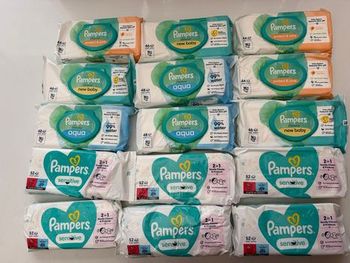 Lot 15 lingettes Pampers 
