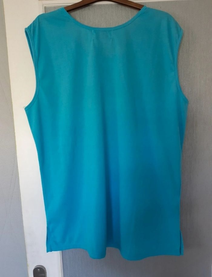 Tee-shirt Anne Fashion turquoise Taille L - photo numéro 3