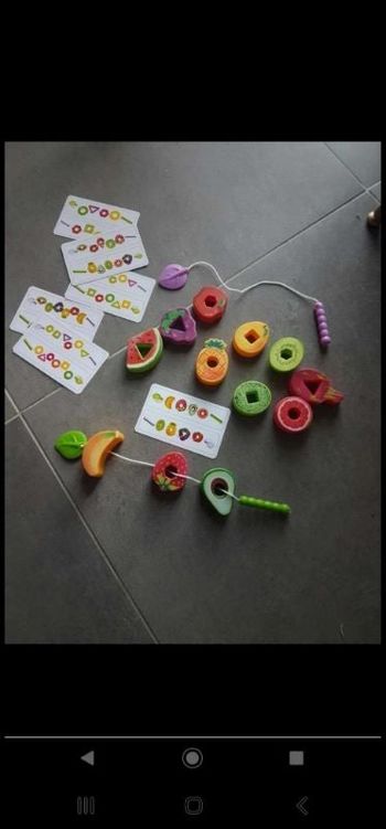 Grosses perles fruits montessori