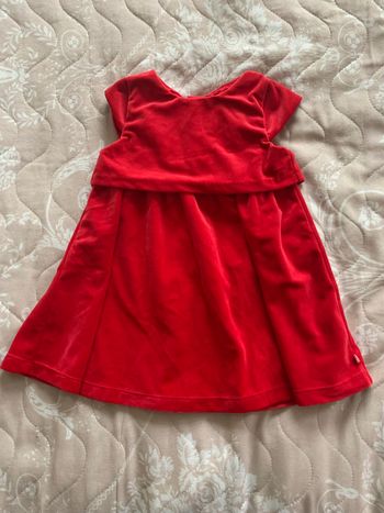 Robe rouge en velours bebe 18 mois OBAÏBI