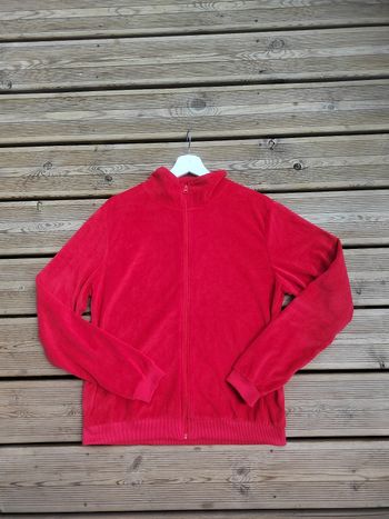 🔥 Gilet polaire rouge imitation velour – Taille L – Très bon état