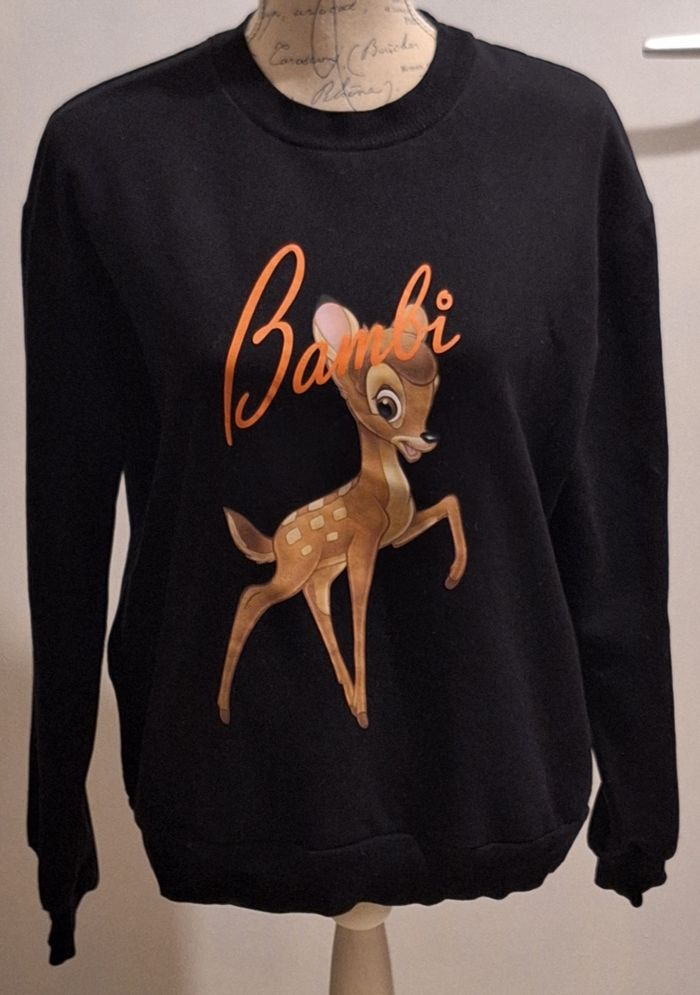 Pull noir imprimé Bambi de Disney
