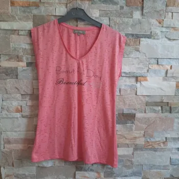 Tee shirt couleur rose corail T 38