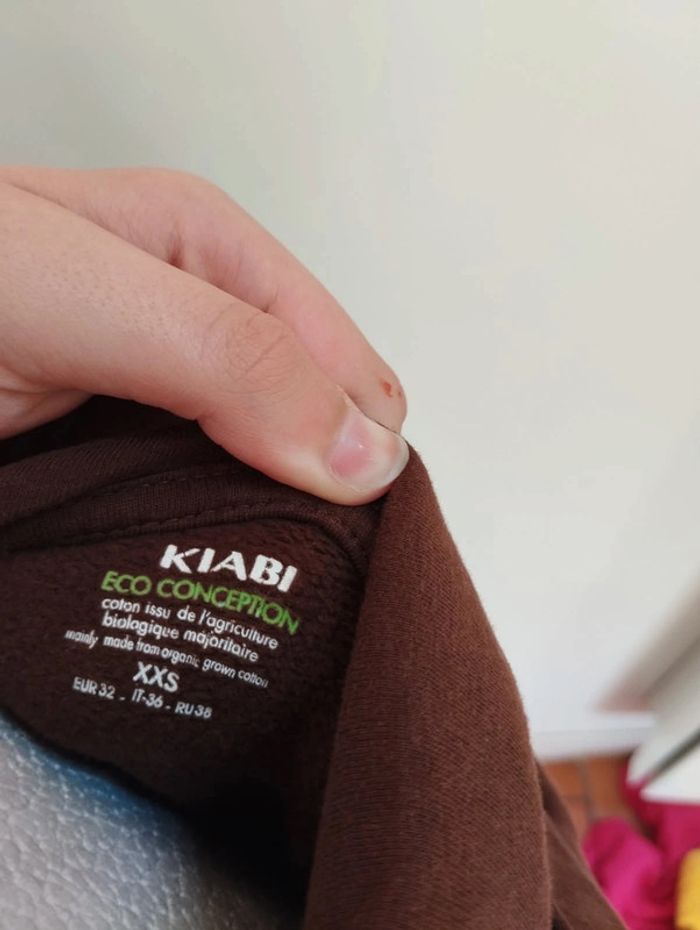 Sweat à capuche marron Kiabi Taille XXS - photo numéro 5