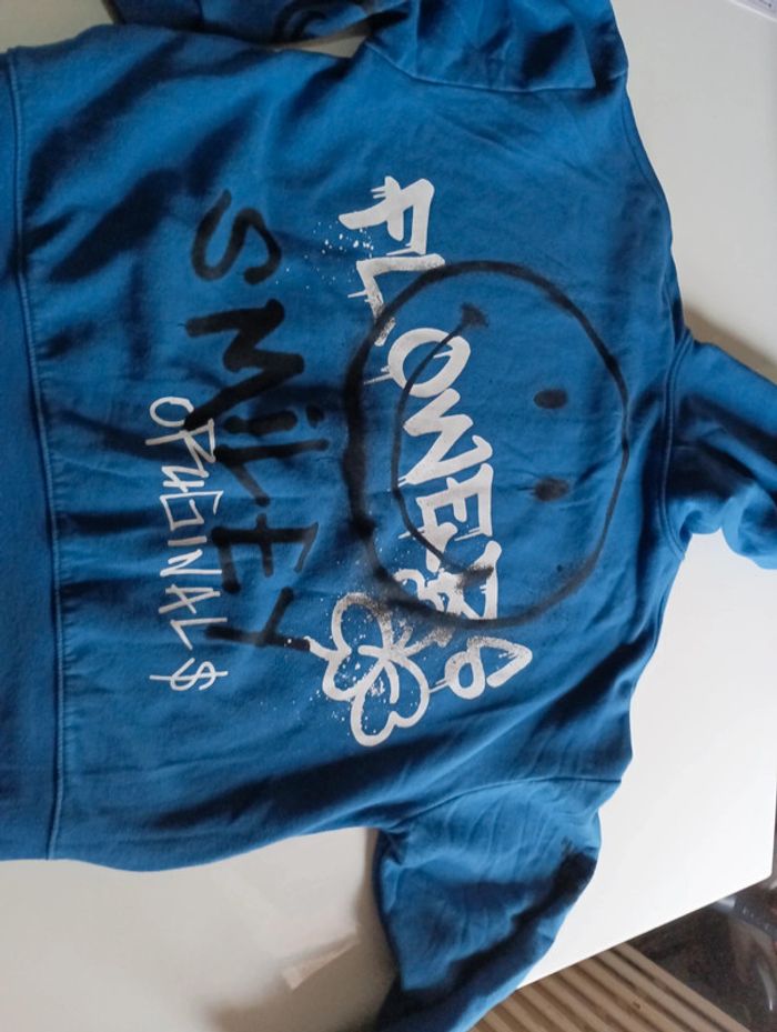 Sweat gilet zippé à capuche homme Smiley Original skateur large taille S - photo numéro 6