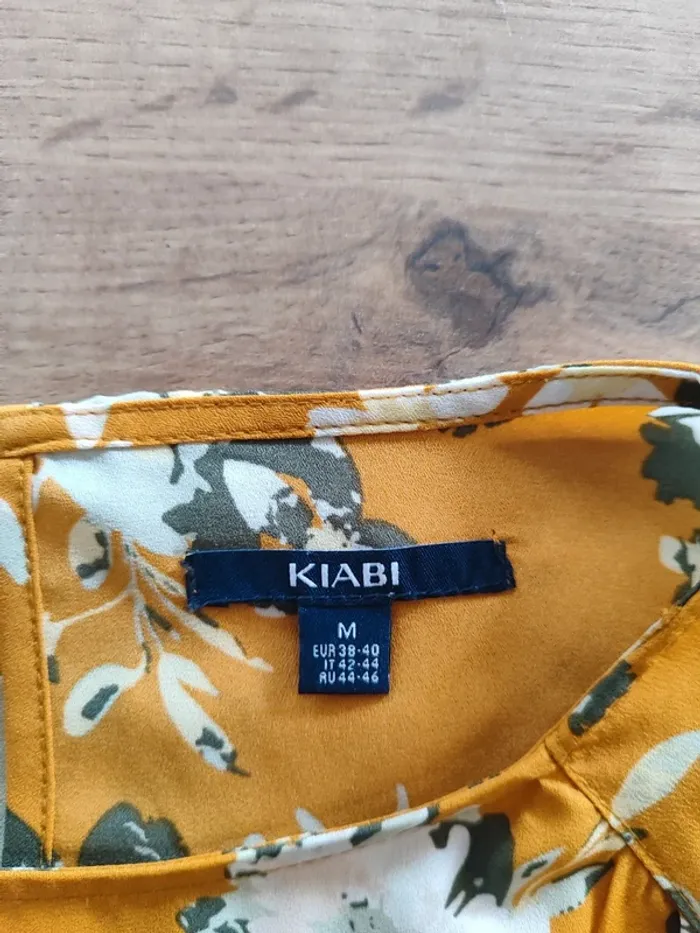 T-shirt Kiabi Jaune Fleuri, Taille M - photo numéro 5