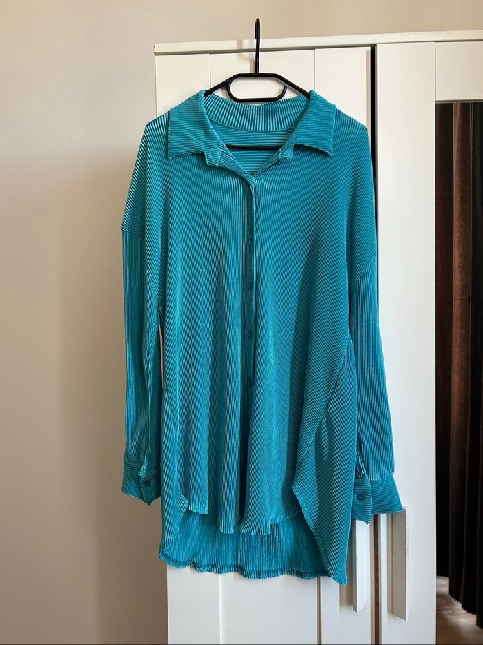 Ensemble plissé bleu Pantalon et Chemise Boutique Indépendante Taille Unique - photo numéro 8
