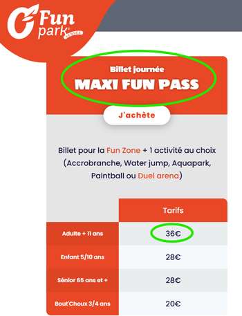 Code promo billet gratuit O FUN PARK. Maxi Fun Pass Gagné Ouest France