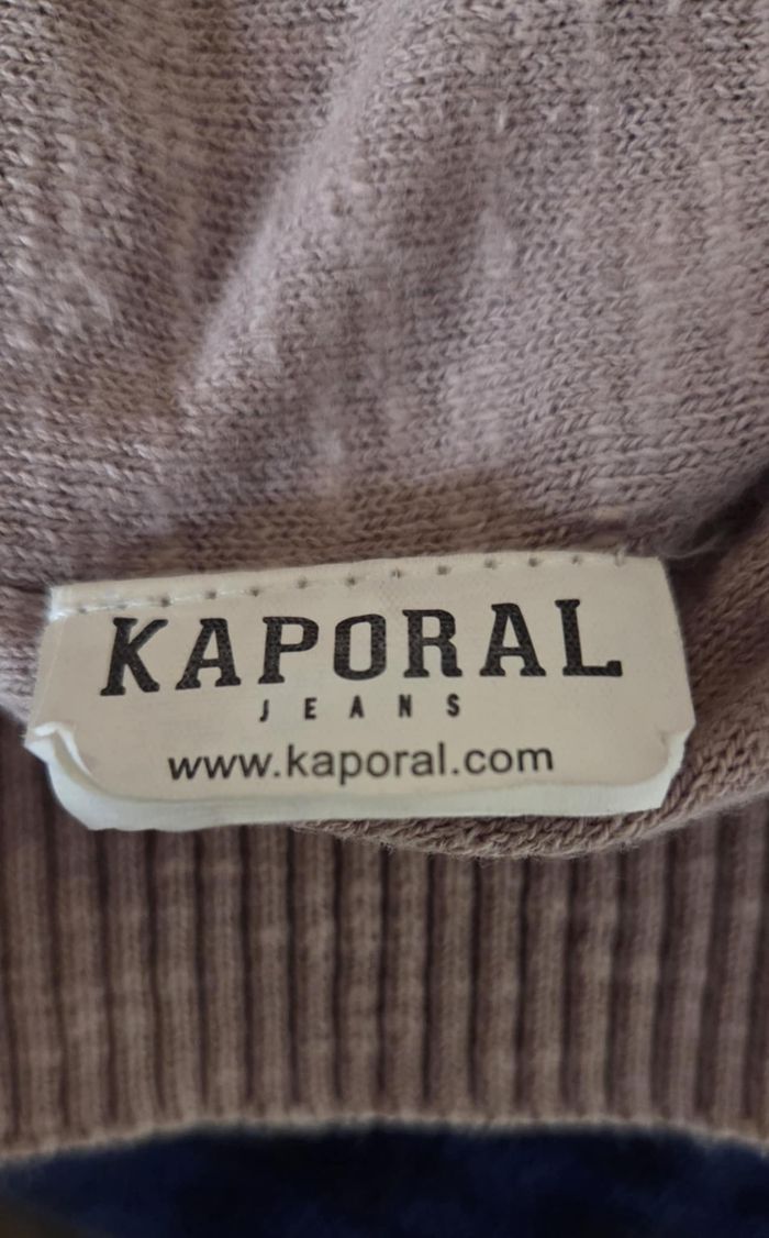 Pull homme Kaporal rose chiné – coton & lin – taille M - photo numéro 8