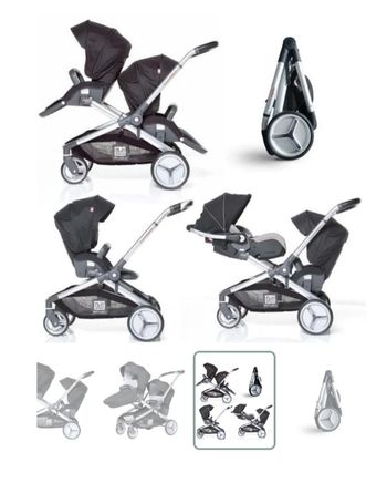 Poussette double avec cosys